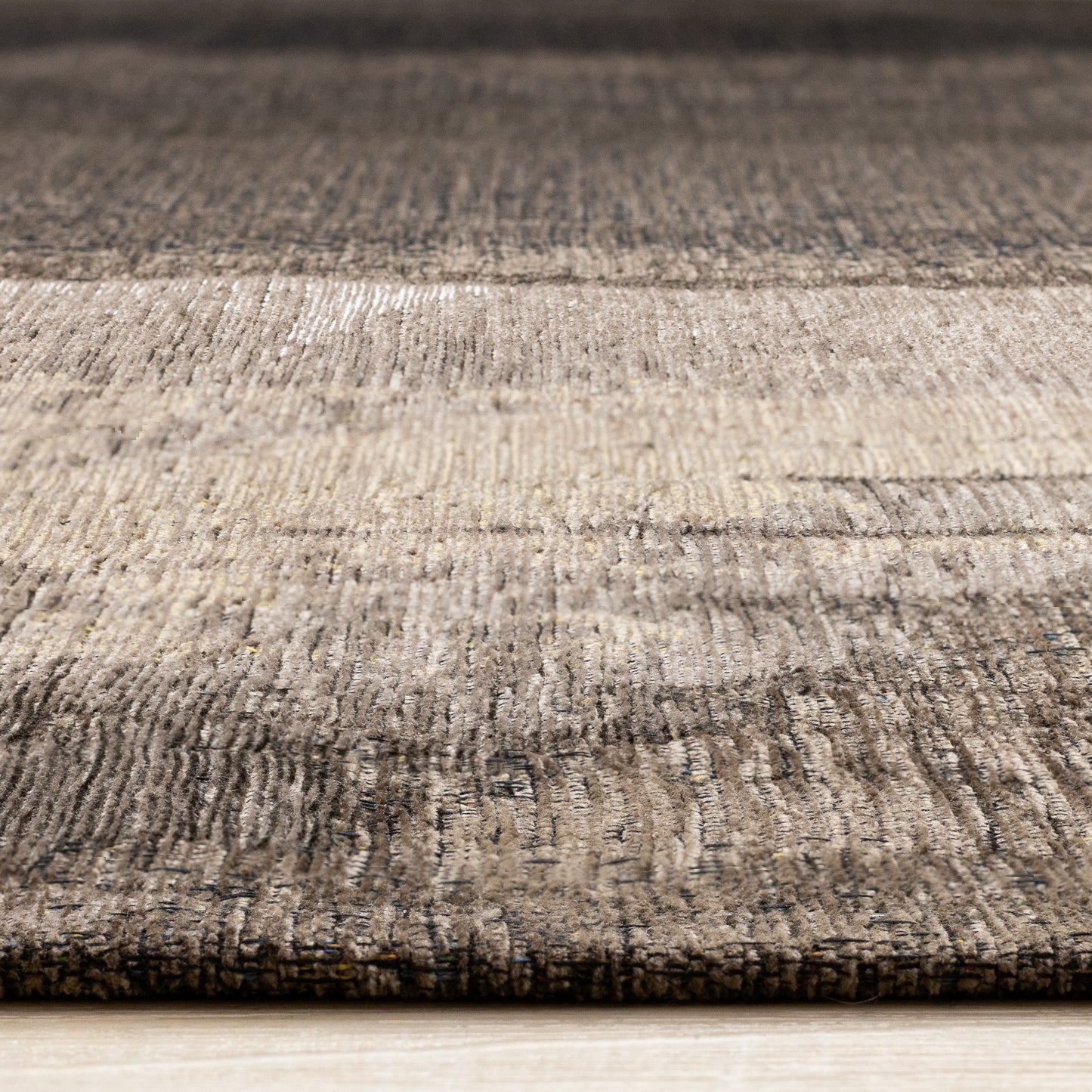 Contemporary Distressed Organic Brown Area Rug
