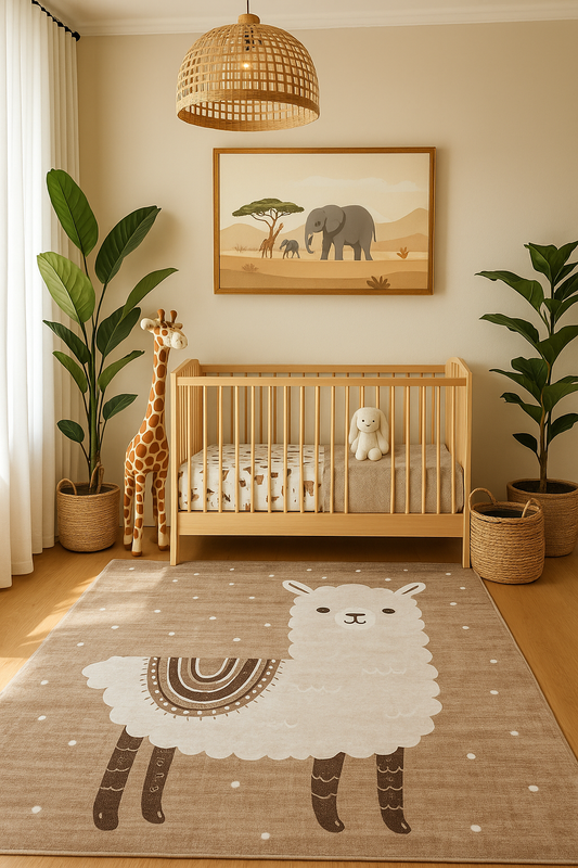 Soft Steps Playtime Llama Playmat Brown Soft Rug