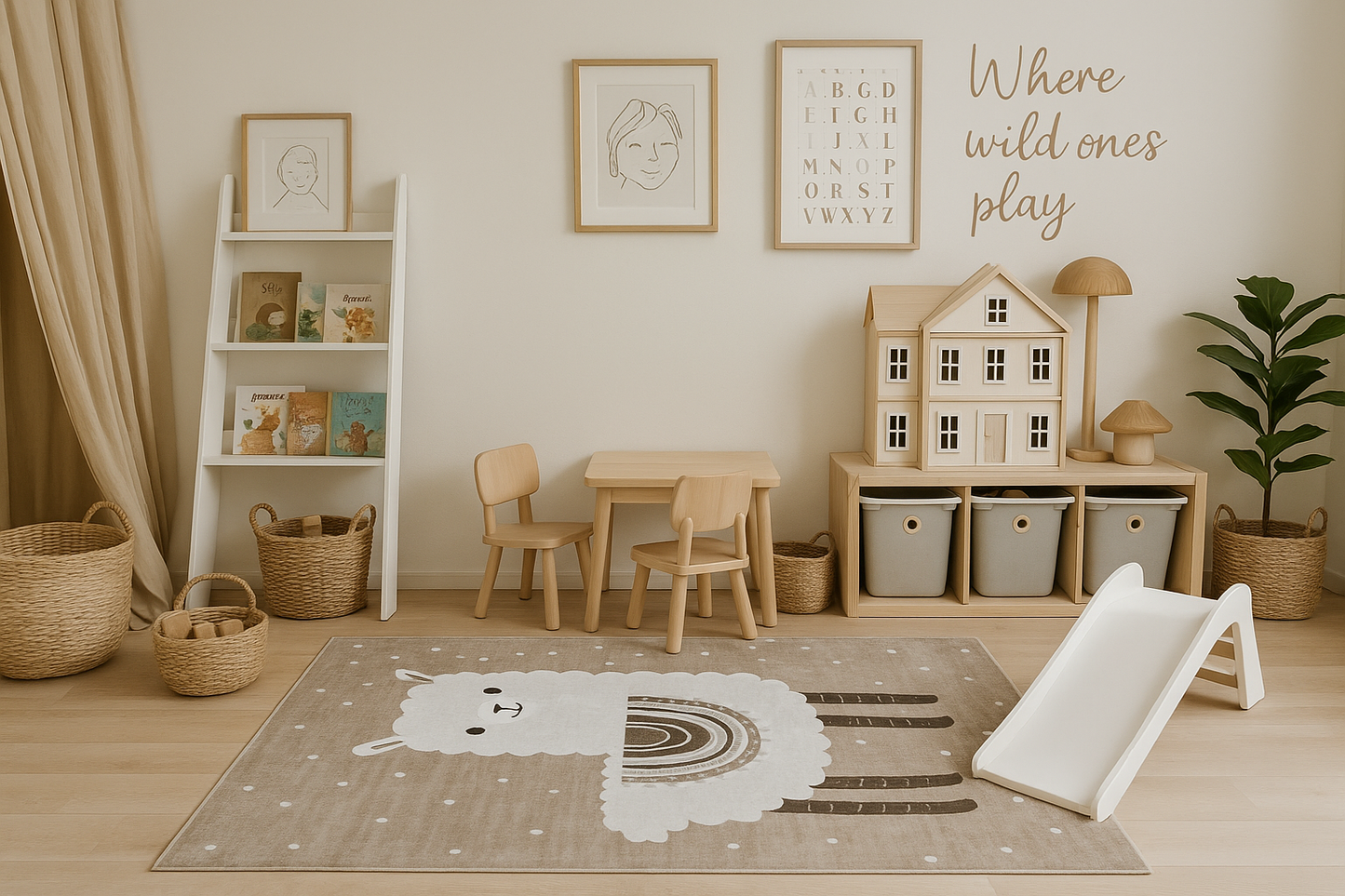 Tapis de jeu Soft Steps Playtime Lama, tapis doux marron