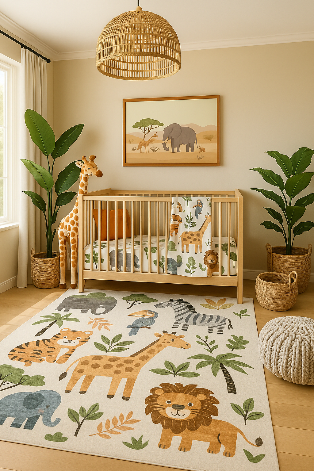 Soft Steps Playtime Animaux de dessin animé, tapis de jeu d'apprentissage éducatif Tapis doux blanc
