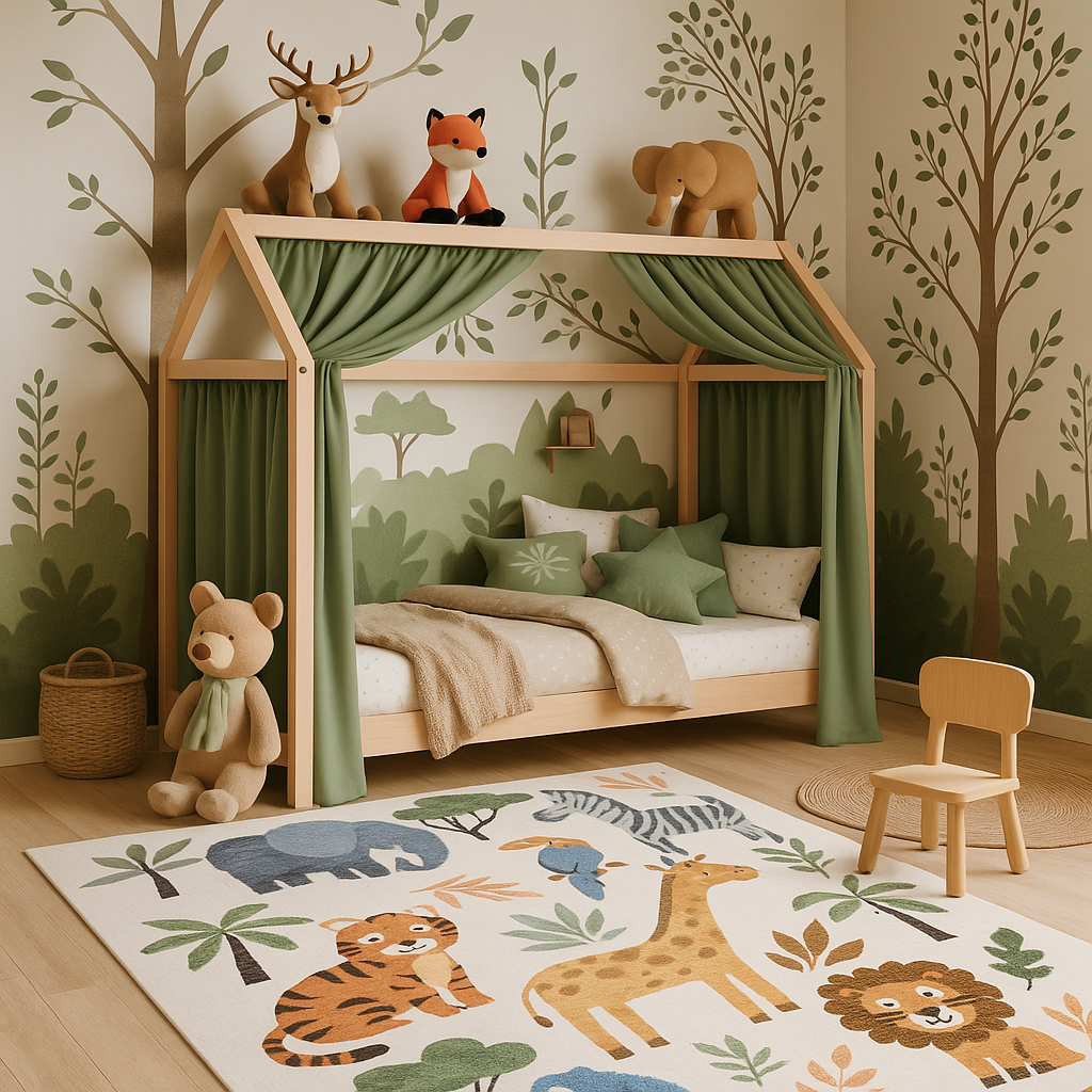 Soft Steps Playtime Animaux de dessin animé, tapis de jeu d'apprentissage éducatif Tapis doux blanc