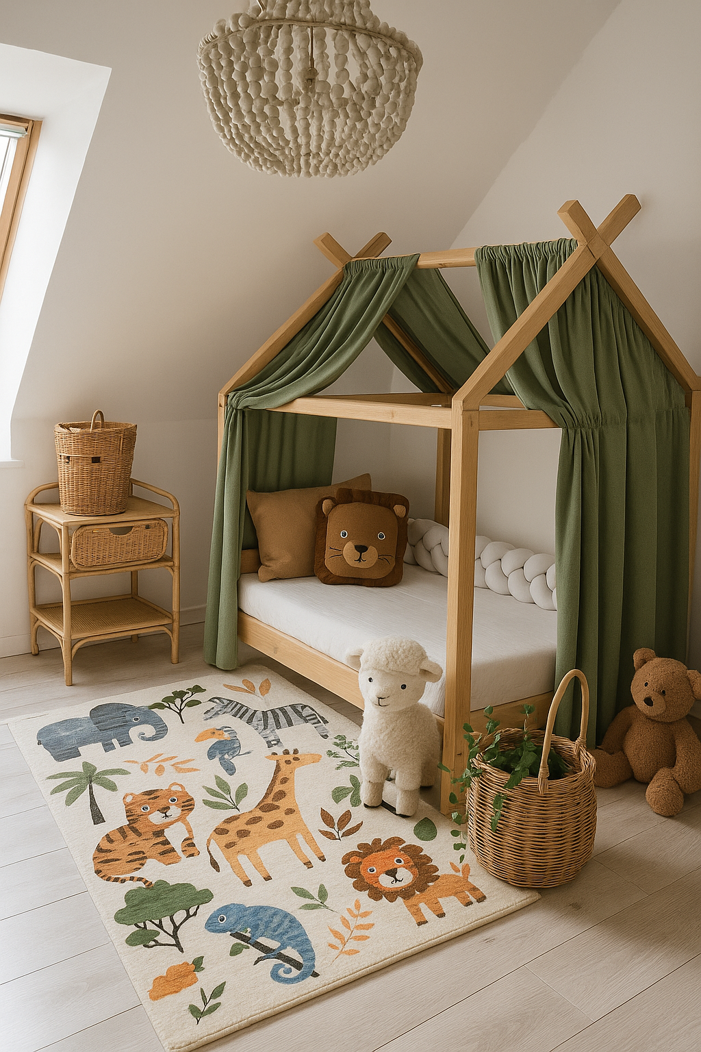 Soft Steps Playtime Animaux de dessin animé, tapis de jeu d'apprentissage éducatif Tapis doux blanc
