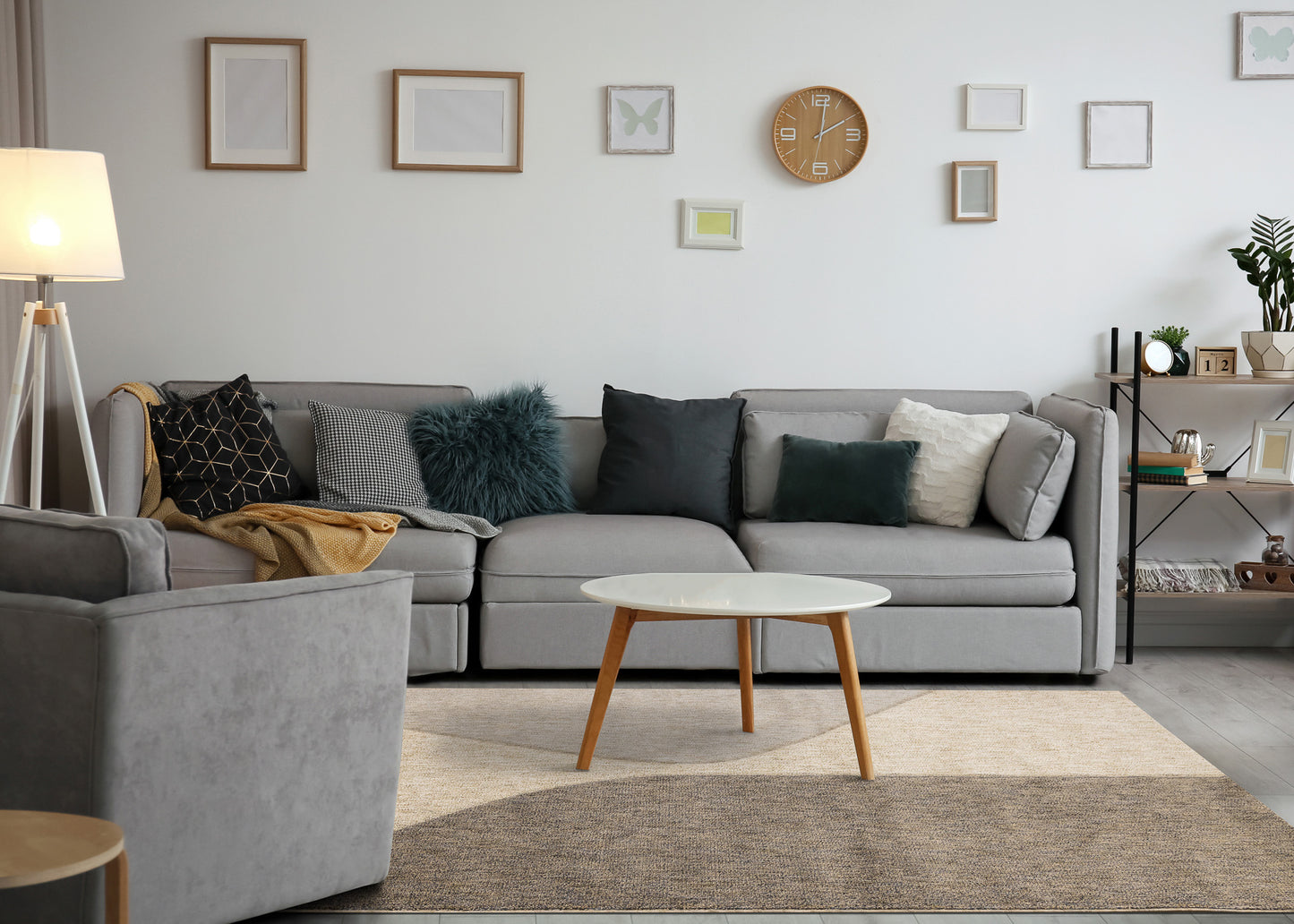 Contemporary Geometric Beige Area Rug