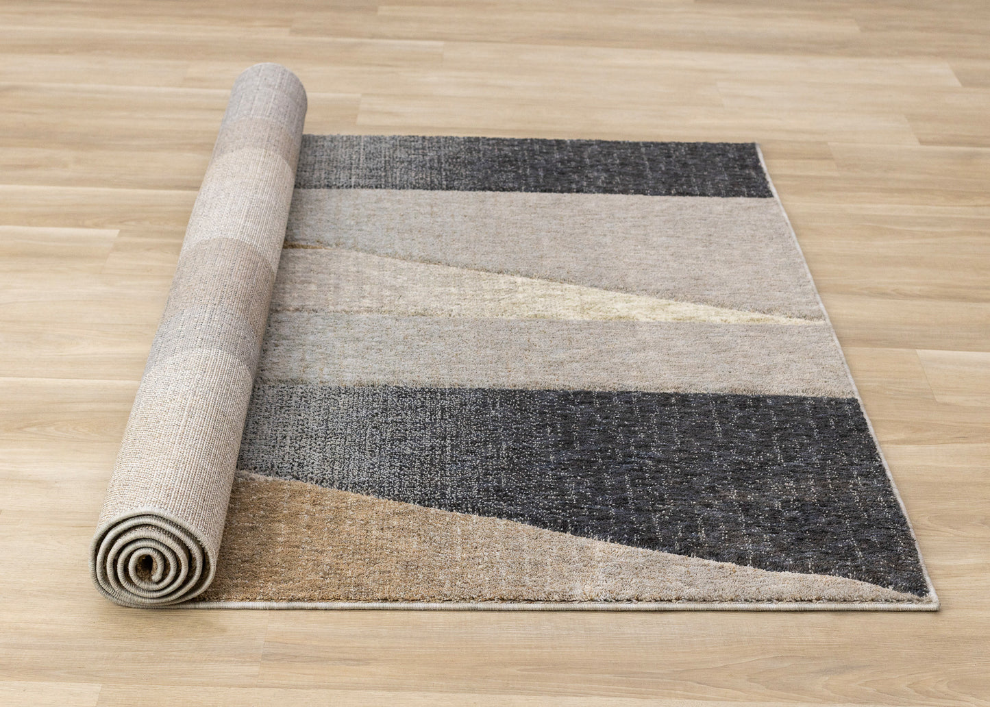Alfombra geométrica contemporánea gris