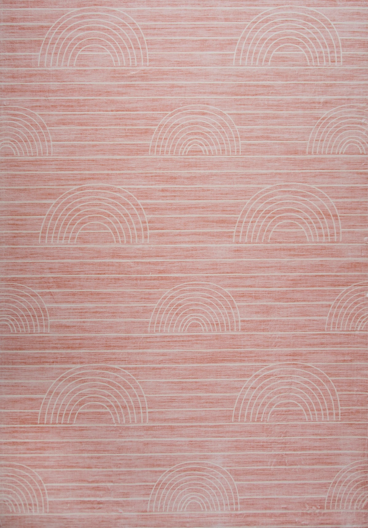 Luma Pink Cream Rainbow Pattern Kids Area Rug