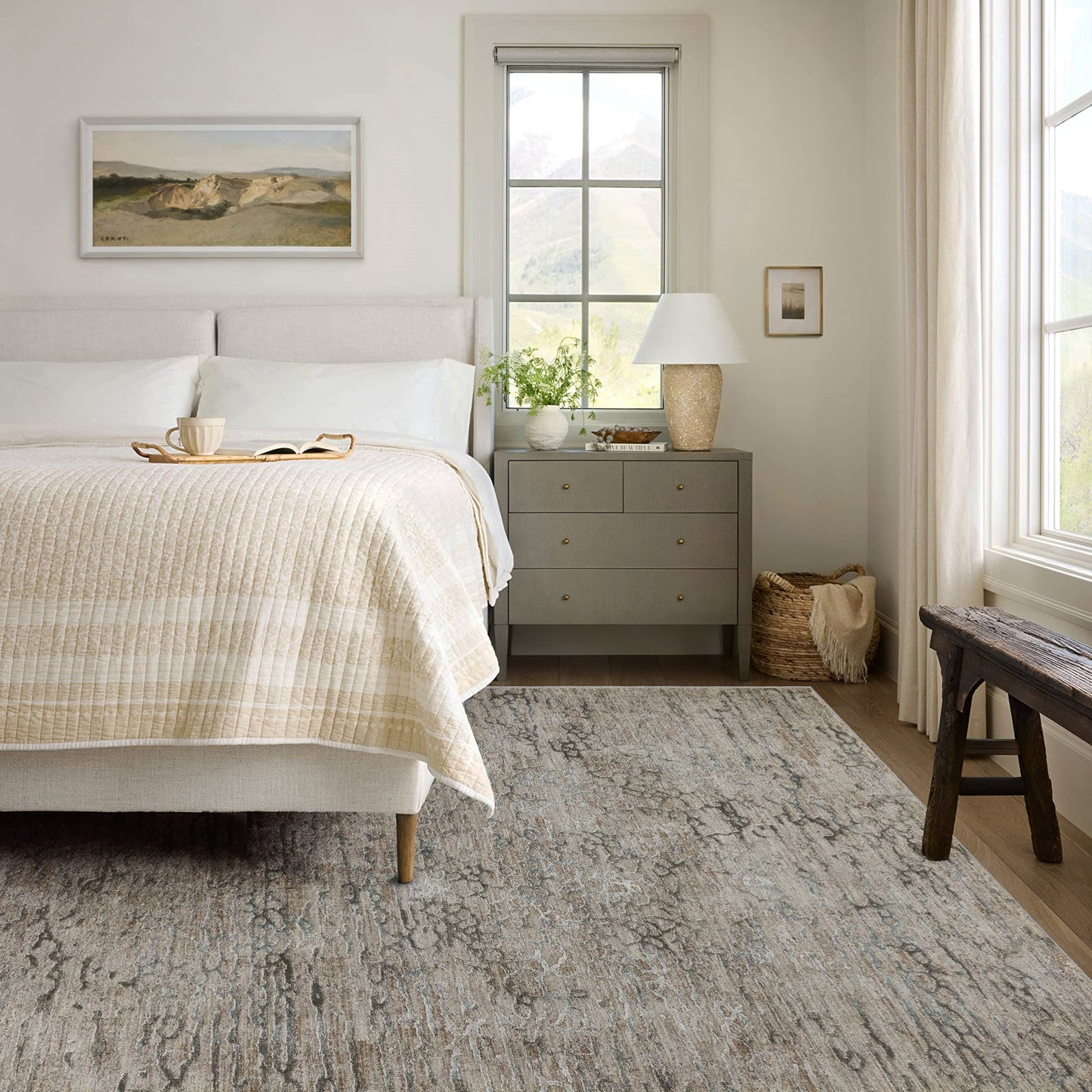 Alfombra escandinava abstracta beige Melo