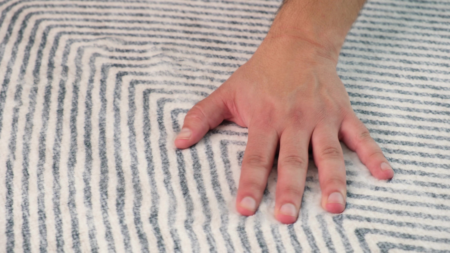 Evara Abstract Contemporary Beige and Brown Indoor Rug-9