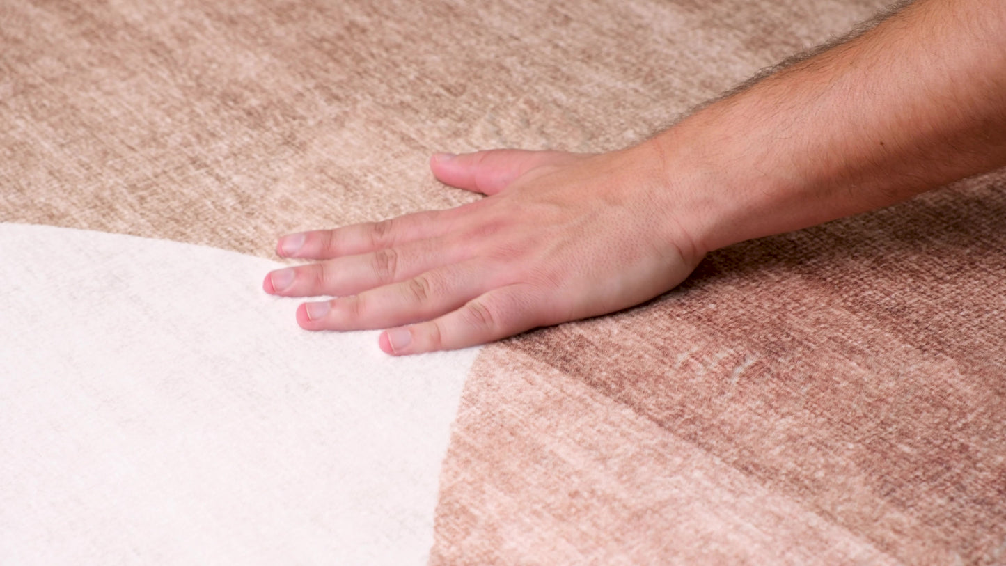 Calma Abstract Contemporary Cream and Green Indoor Rug-9