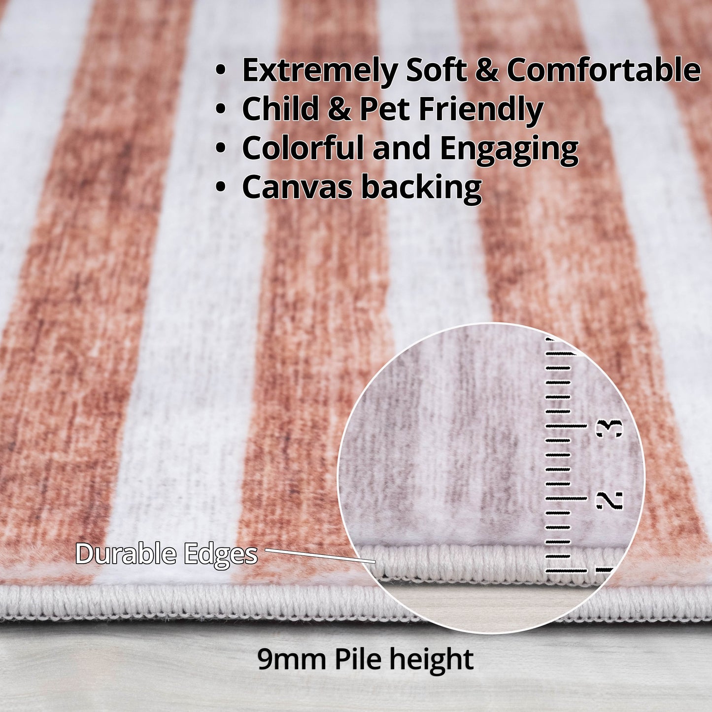 Tapis blanc abstrait arc-en-ciel à rayures colorées Eclipse