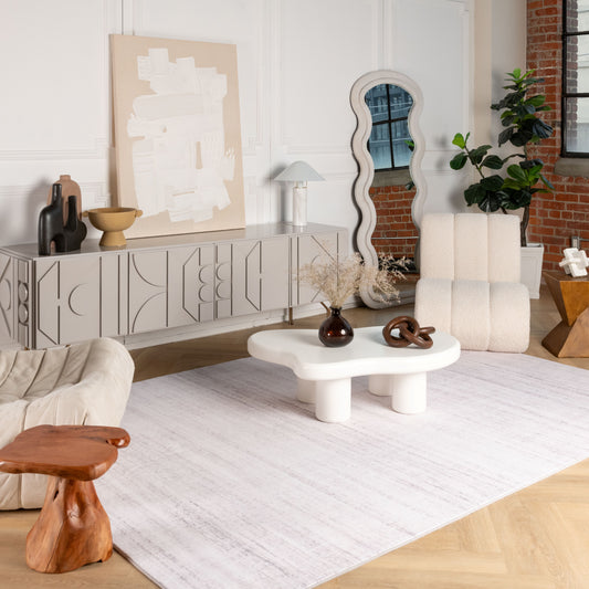Tapis beige uni abstrait Eclipse