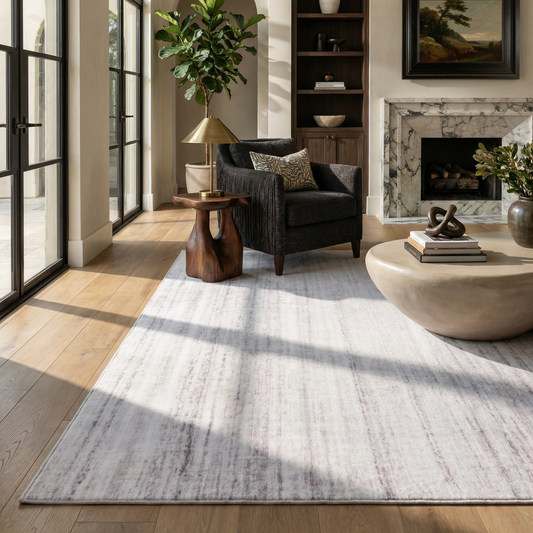 Elena Abstract Contemporary Beige and Purple Indoor Rug-2