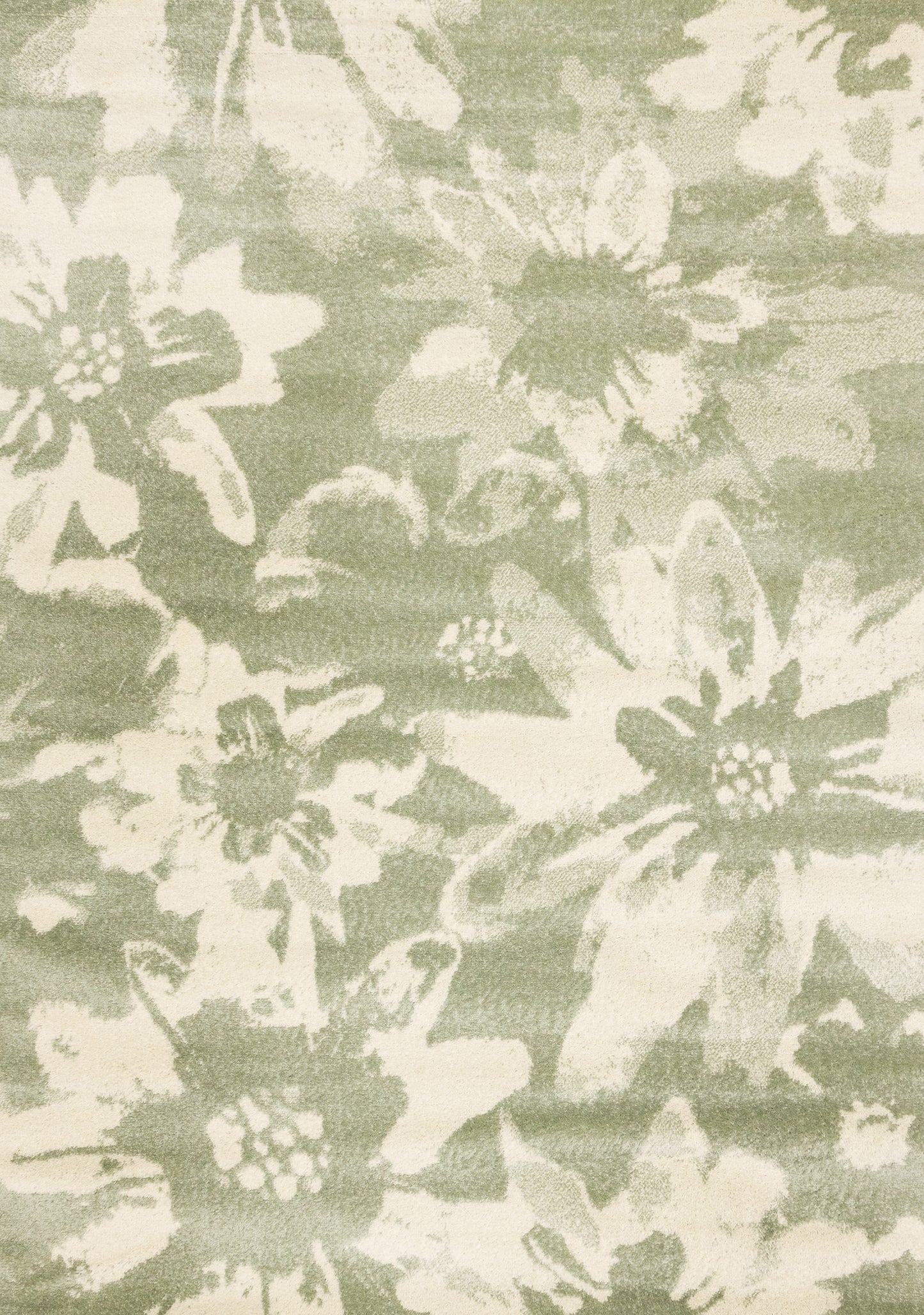 Contemporary Botanical Green Area Rug