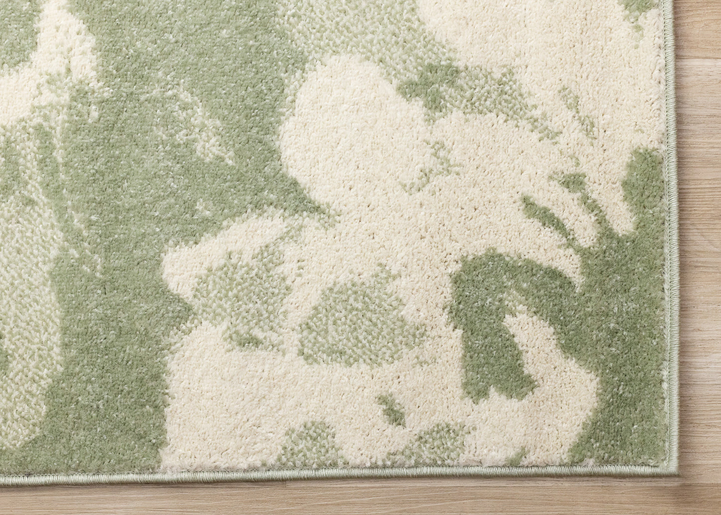Contemporary Botanical Green Area Rug