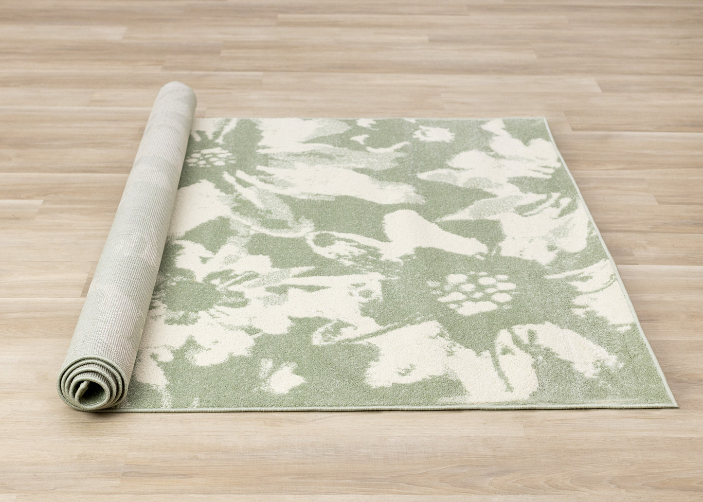Contemporary Botanical Green Area Rug