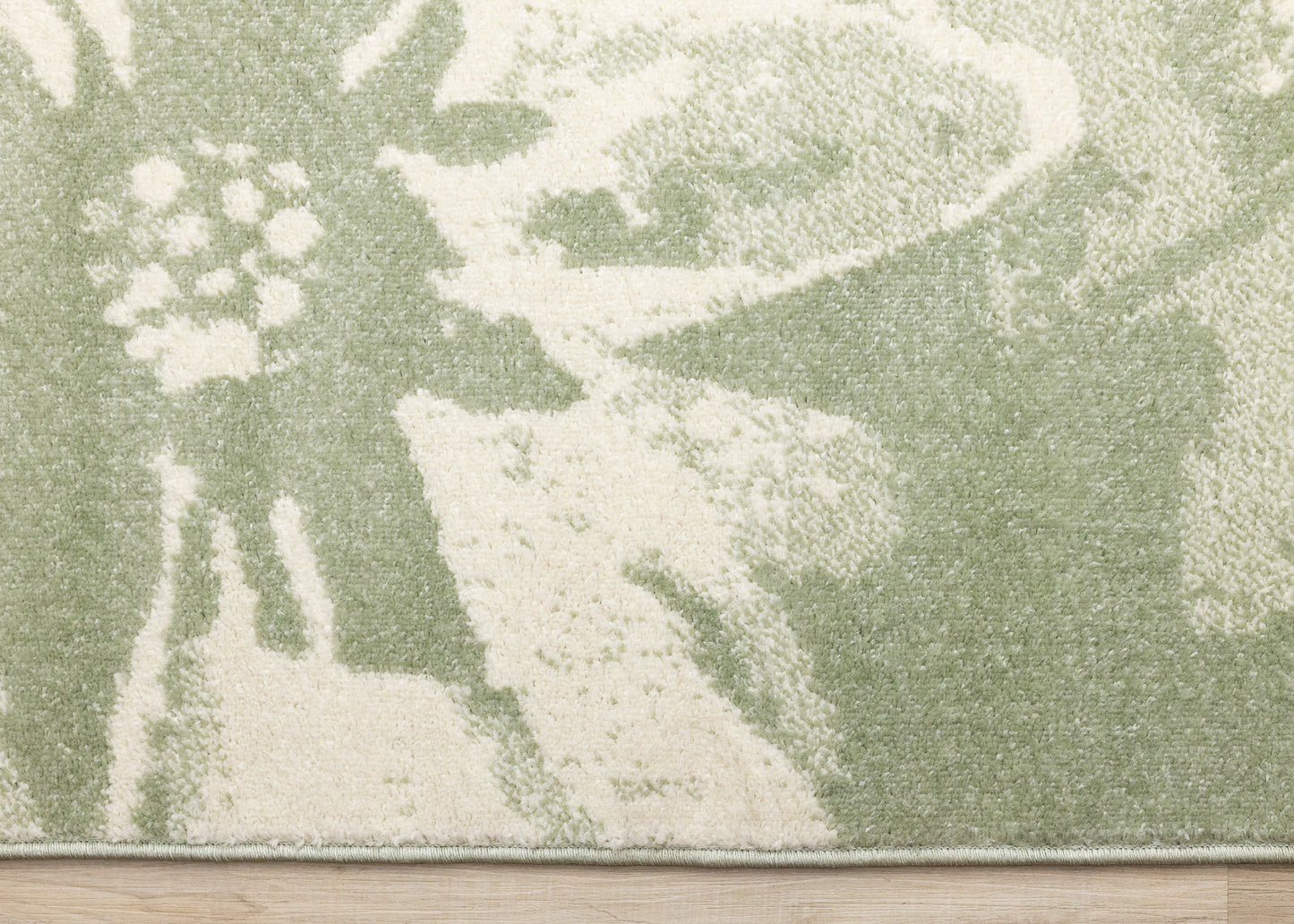 Contemporary Botanical Green Area Rug