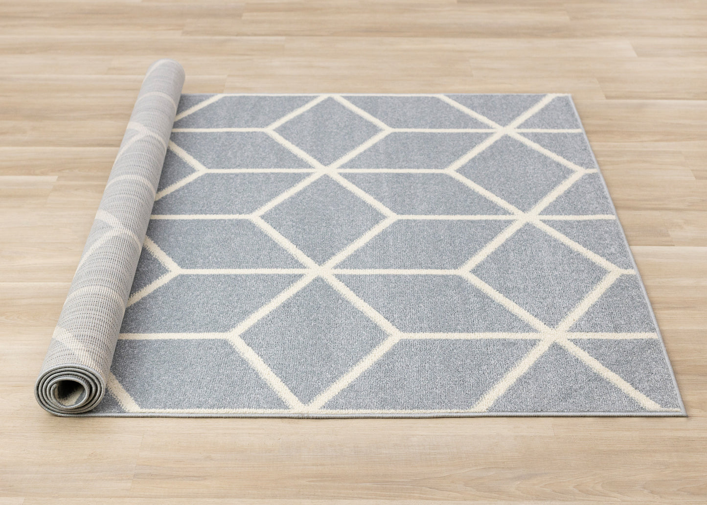 Contemporary Geometric Blue Area Rug