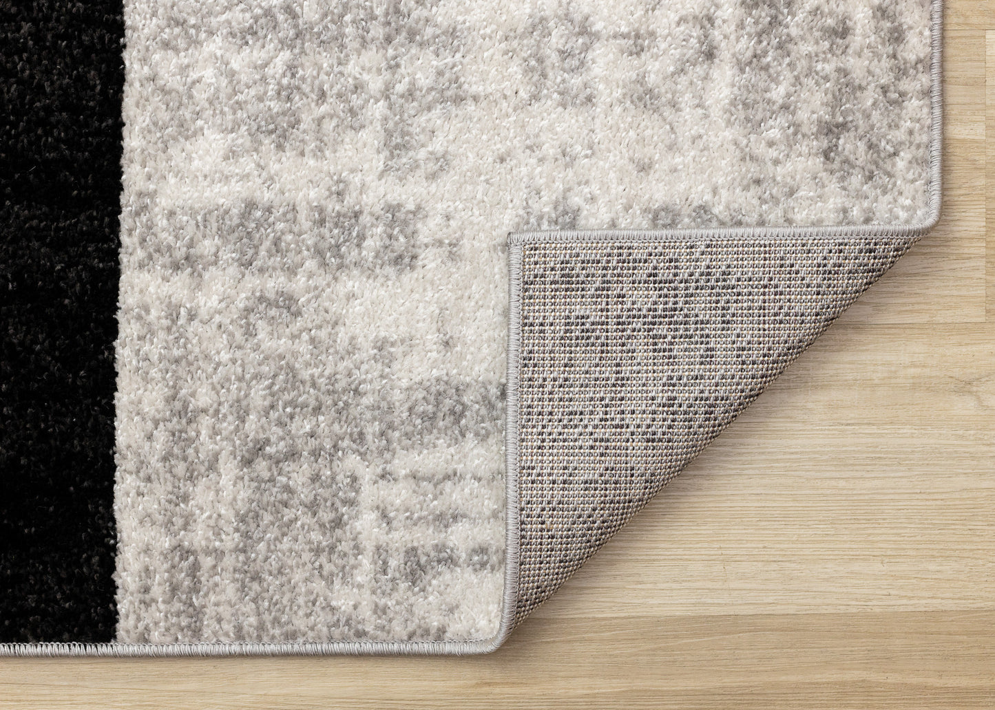 Contemporary Distressed Geometric Grey Area Rug