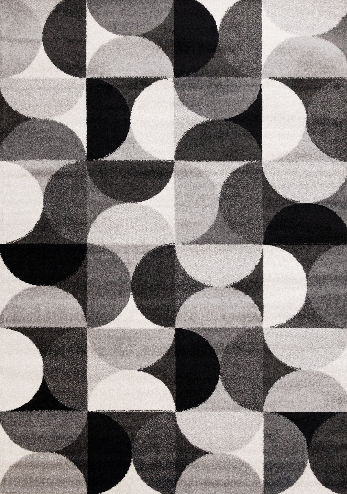 Alfombra geométrica gris de mediados de siglo