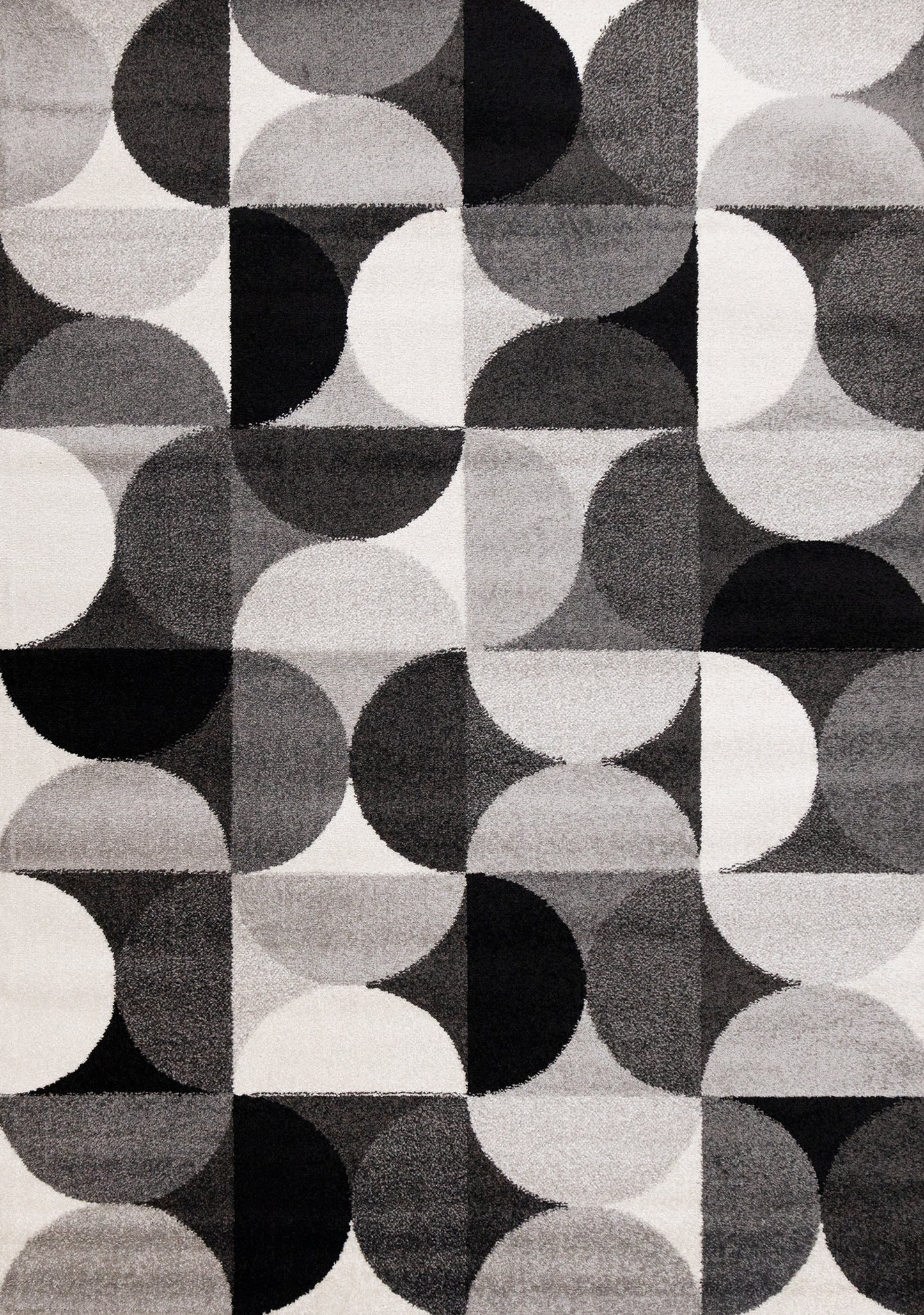 Alfombra geométrica gris de mediados de siglo
