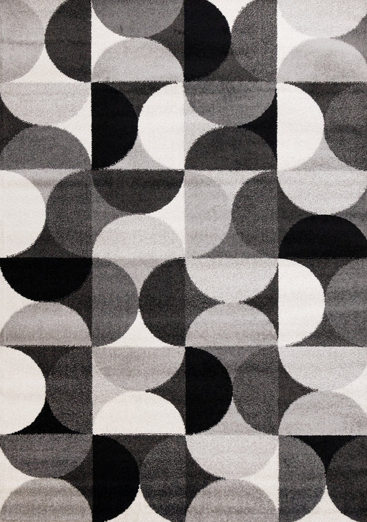 Mid-Century Geometric Grey Area Rug