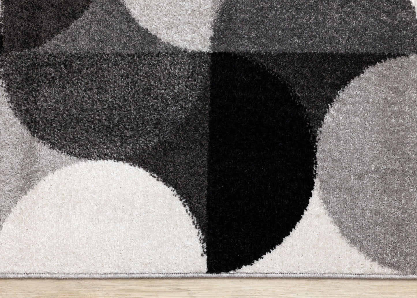Alfombra geométrica gris de mediados de siglo