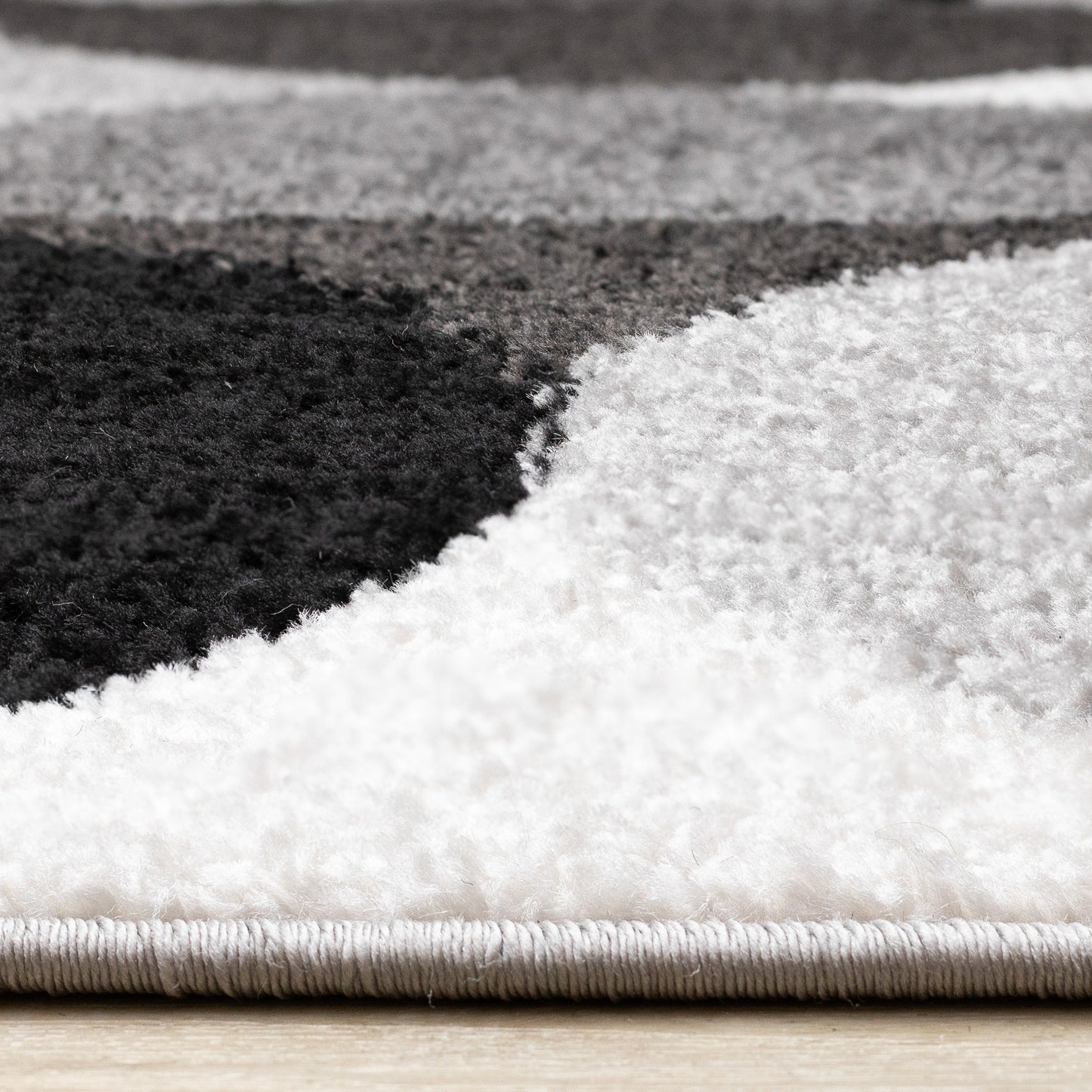 Alfombra geométrica gris de mediados de siglo