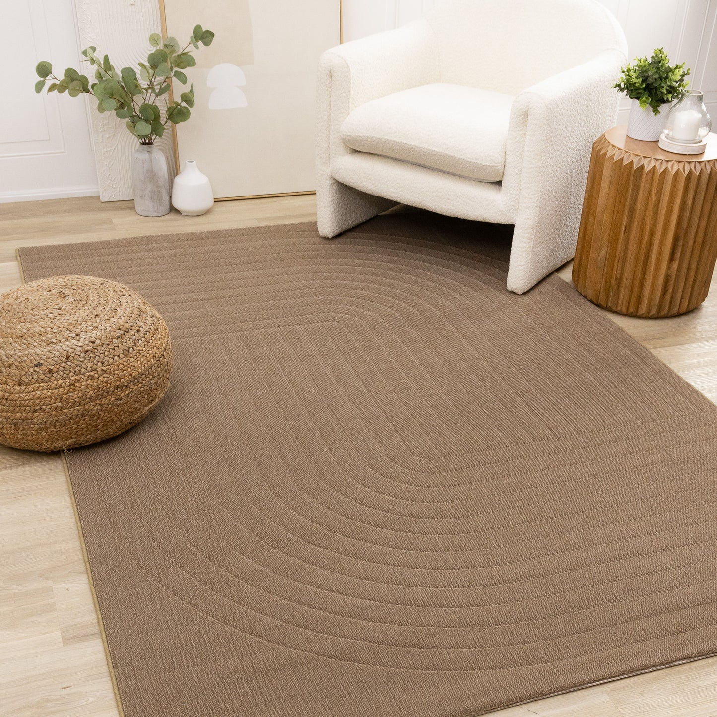 Deco Geometric Brown Area Rug