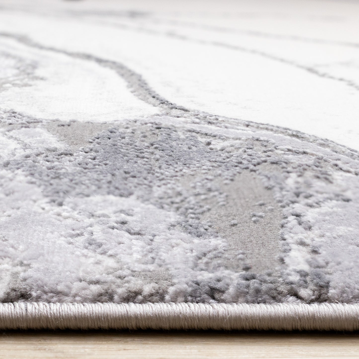 Alfombra contemporánea orgánica gris