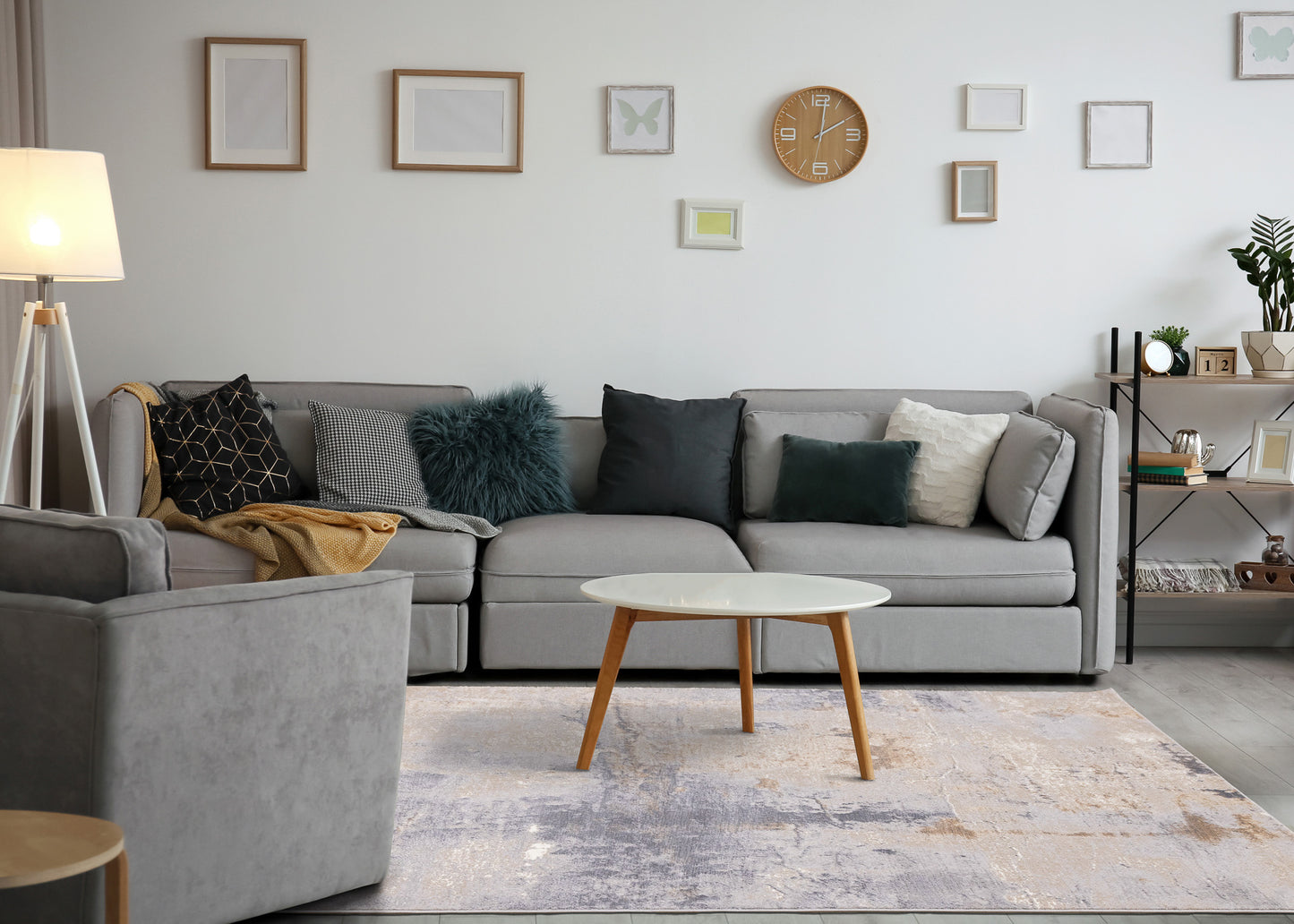 Contemporary Distressed Taupe Area Rug