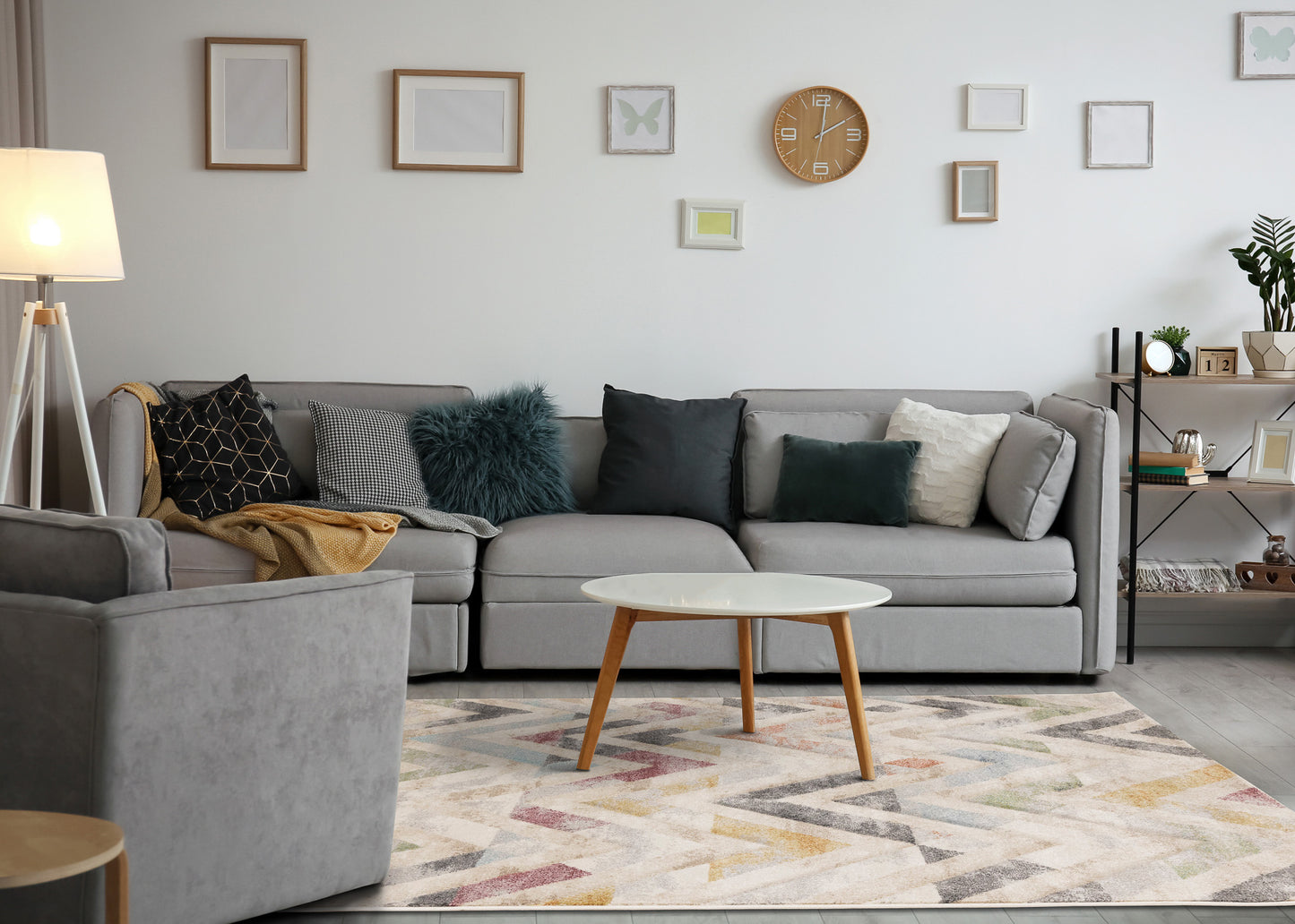 Modern Chevron Area Distressed Indoor