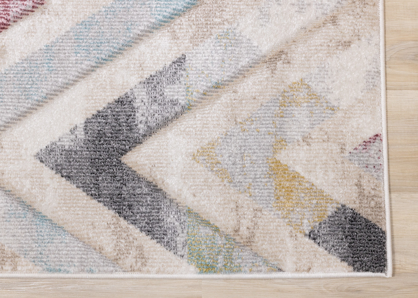Modern Chevron Area Distressed Indoor