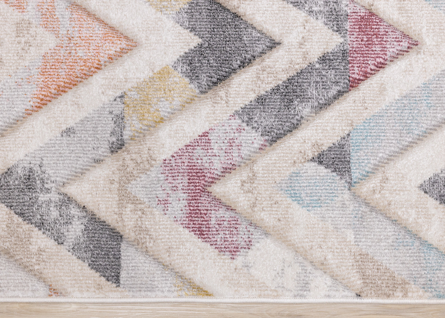 Modern Chevron Area Distressed Indoor