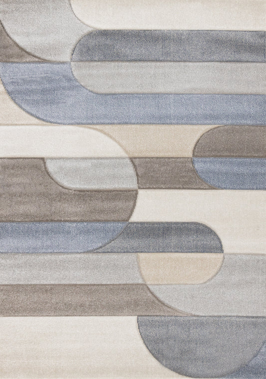 Art Geometric Blue Area Rug
