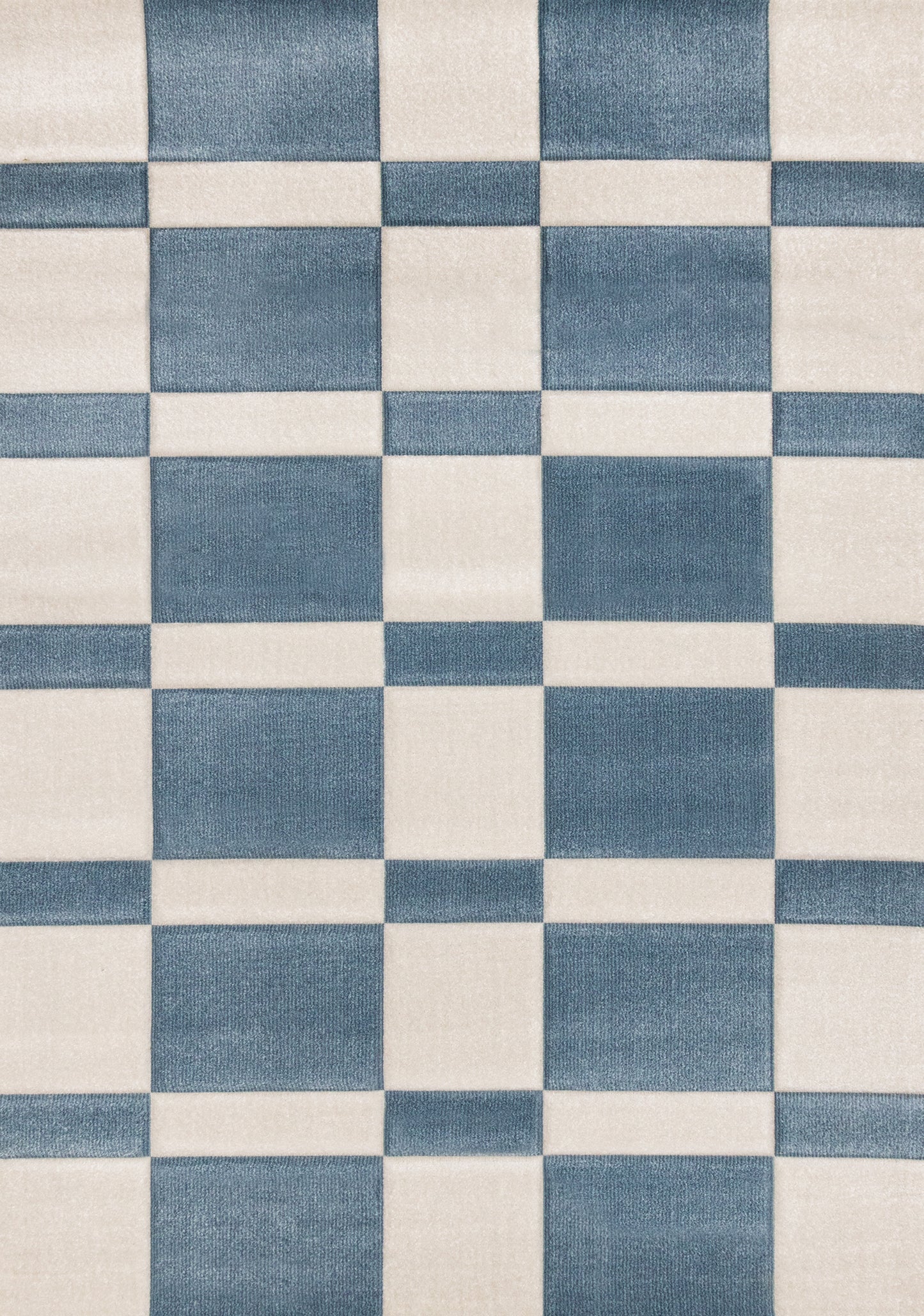 Alfombra geométrica azul artística