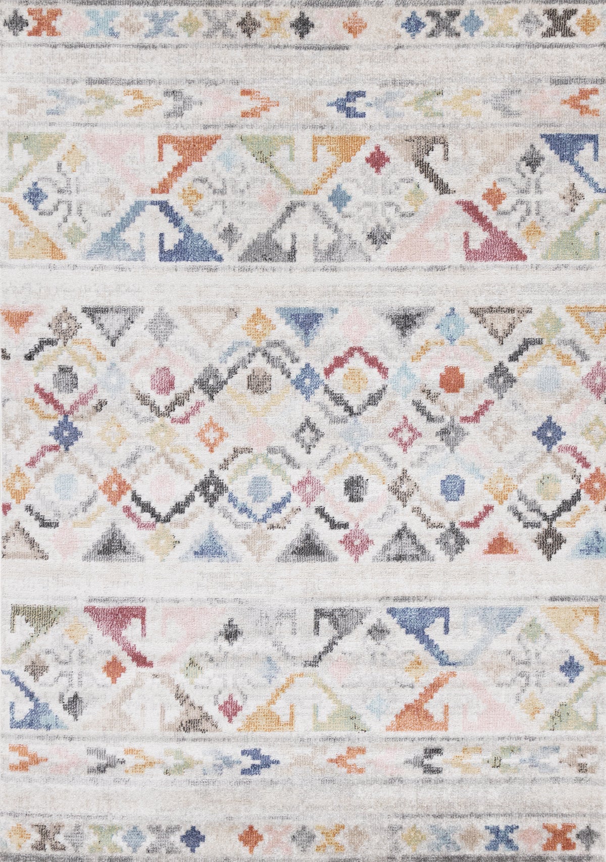 Tapis de style tribal du sud-ouest, teint en crème