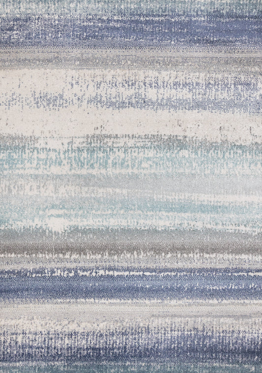 Contemporary Distressed Blue Area Rug