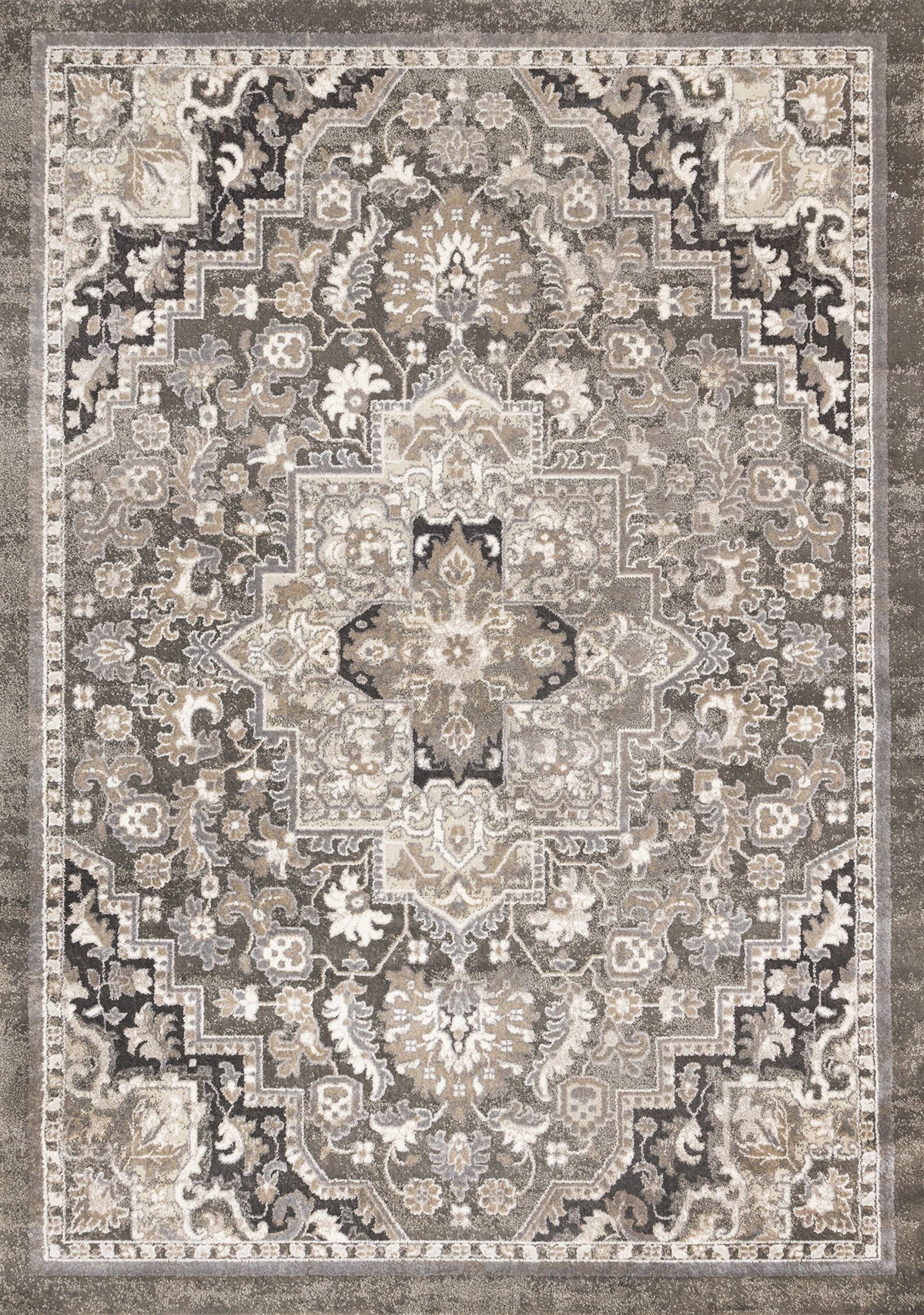 Tapis classique traditionnel taupe