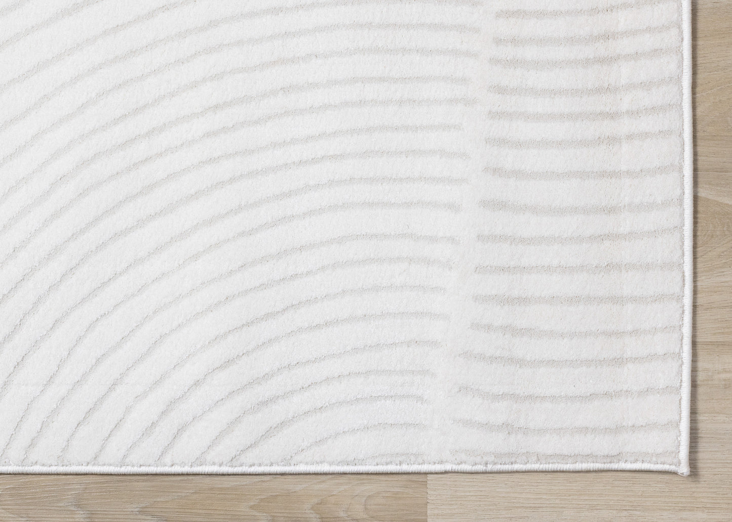 Modern Geometric Tonal Solid Cream Area Rug