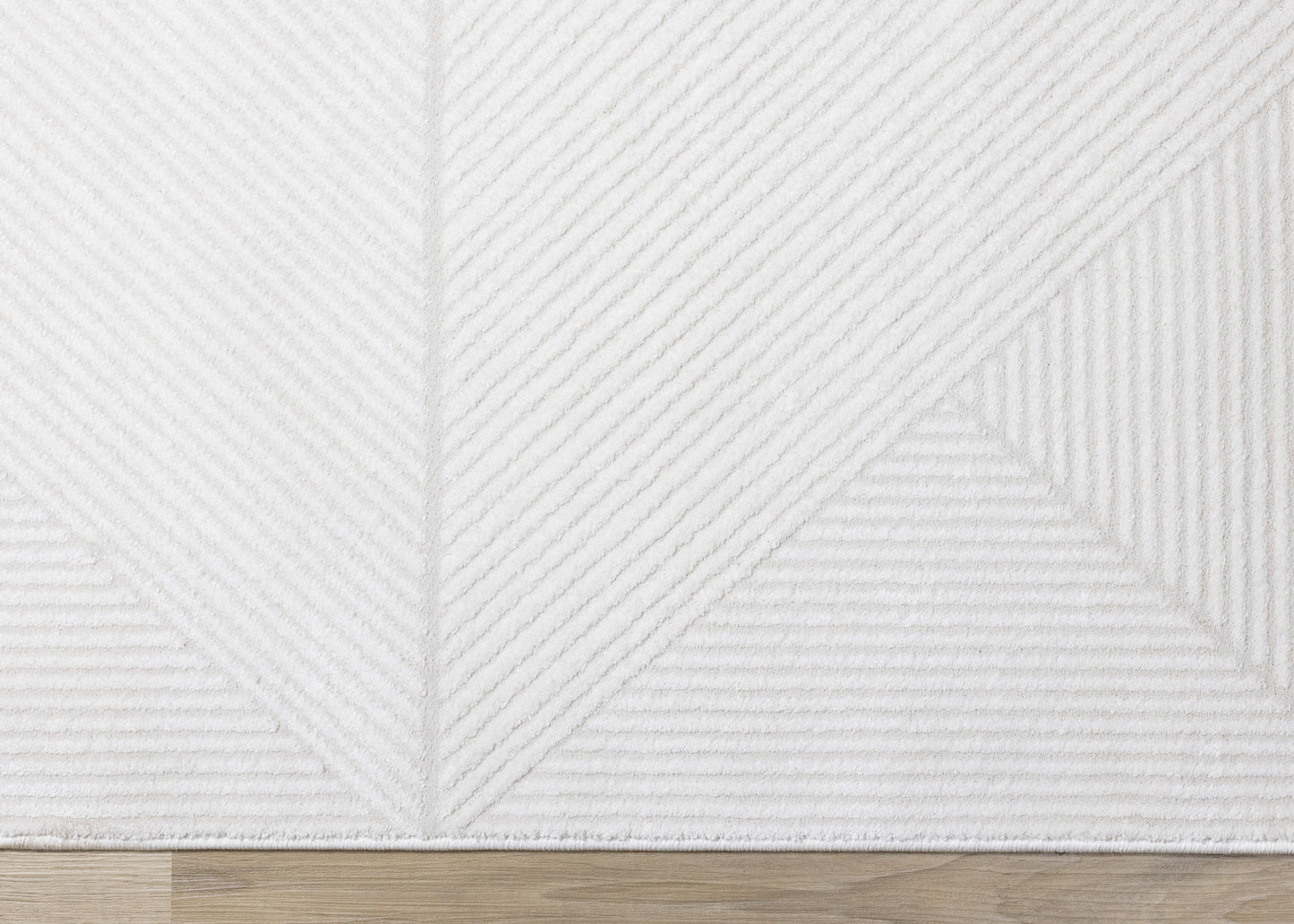 Modern Geometric Tonal Solid Cream Area Rug
