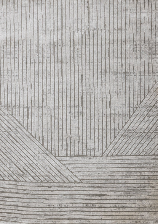 Modern Stripes Tonal Solid Grey Area Rug