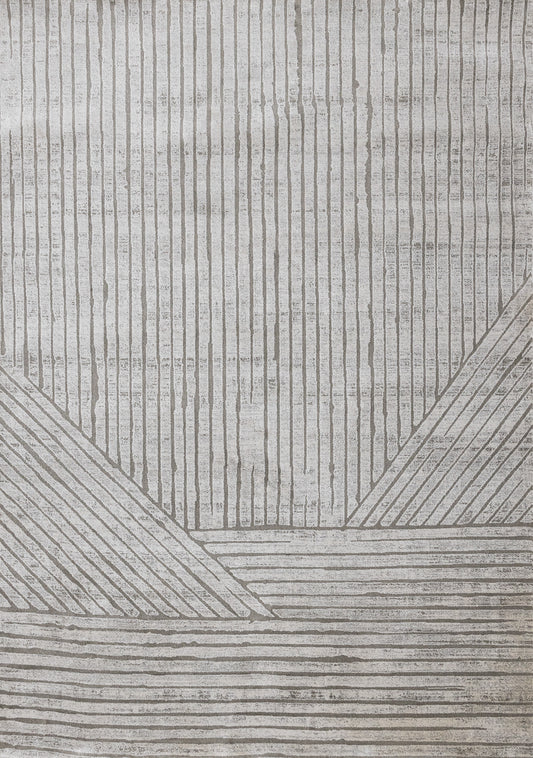 Modern Stripes Tonal Solid Grey Area Rug
