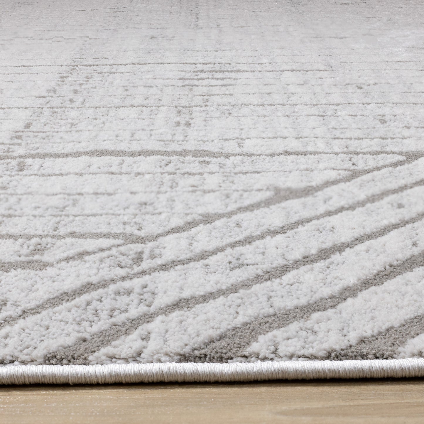 Modern Stripes Tonal Solid Grey Area Rug