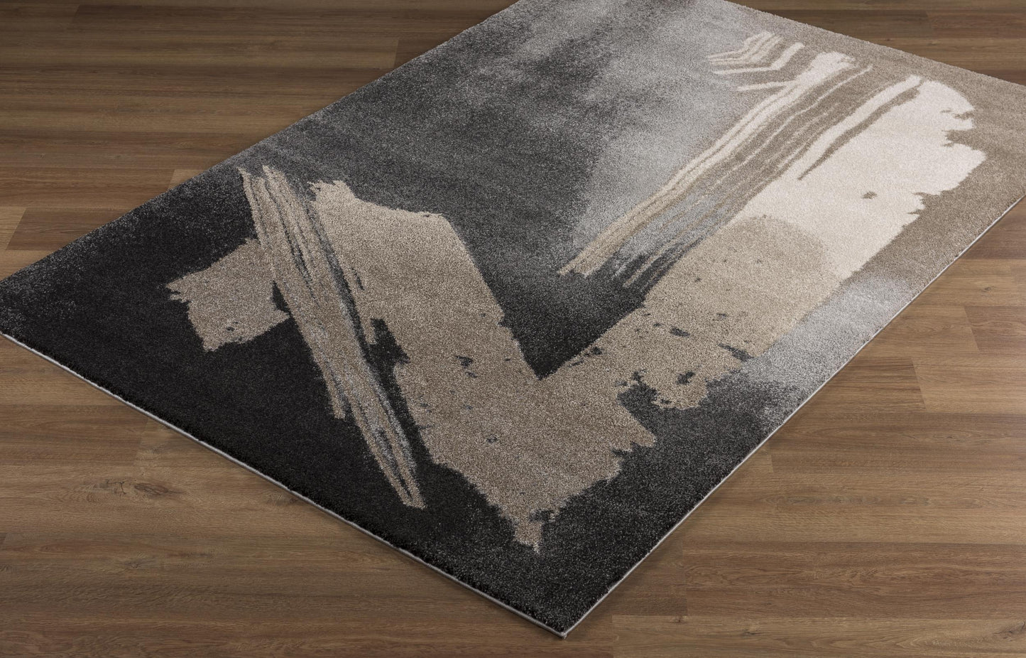 Caleb Abstract Contemporary Grey and Brown Indoor Rug