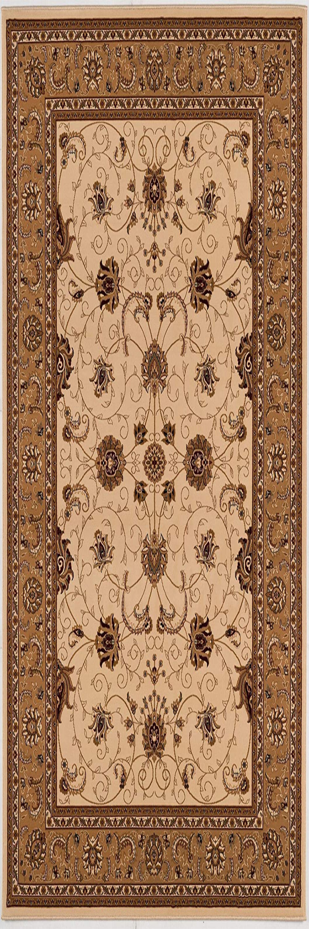 Majestuosa alfombra tradicional persa beige