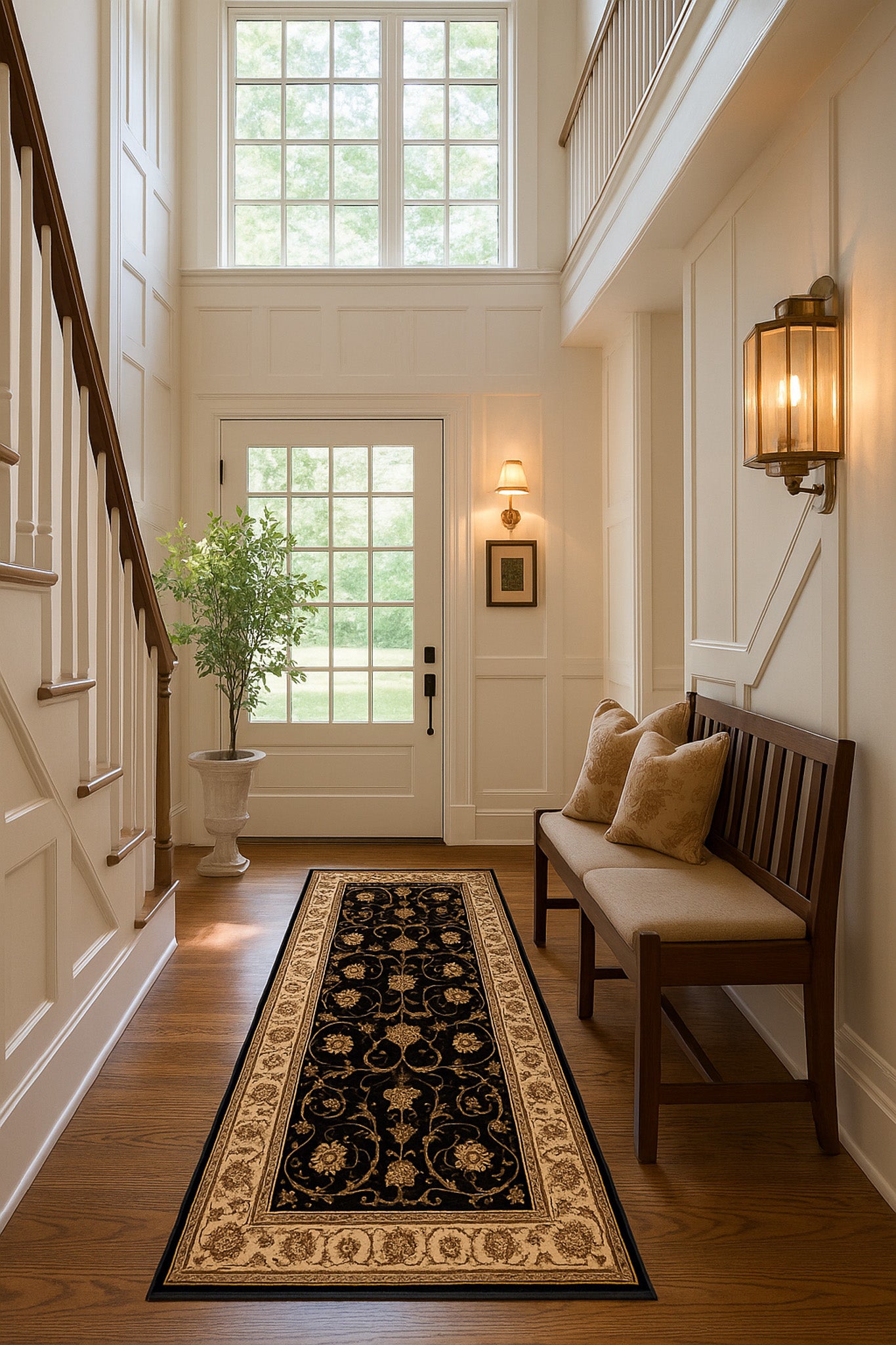 Majestic Persian Traditional Black Rug