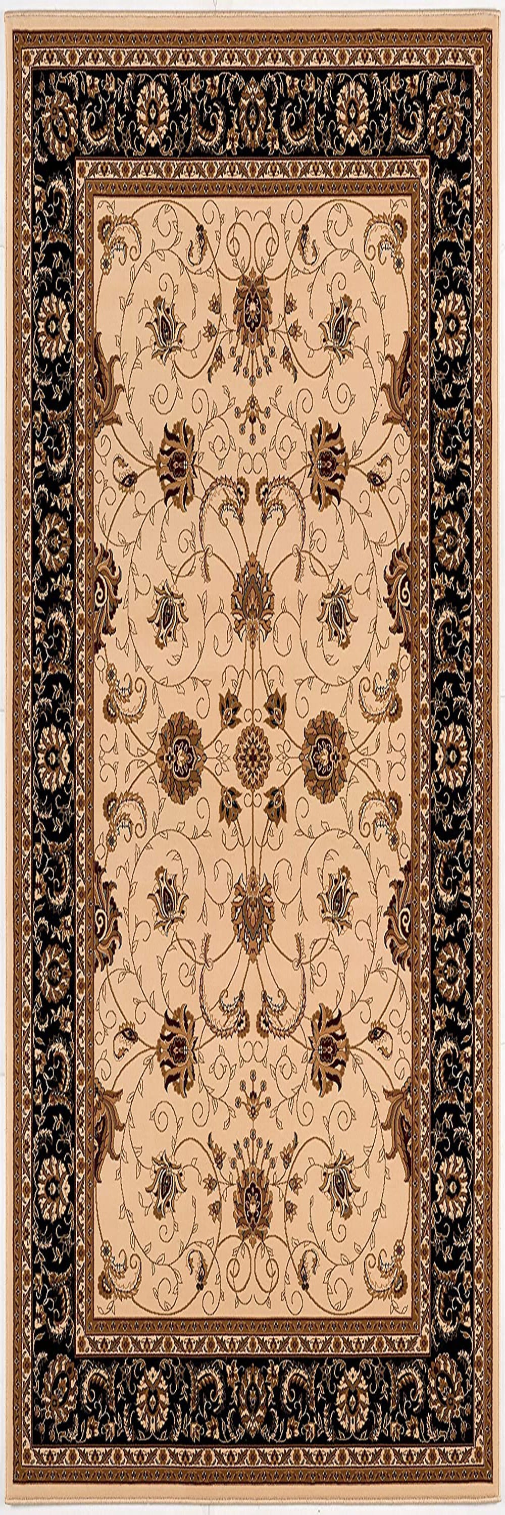 Tapis persan traditionnel beige majestueux