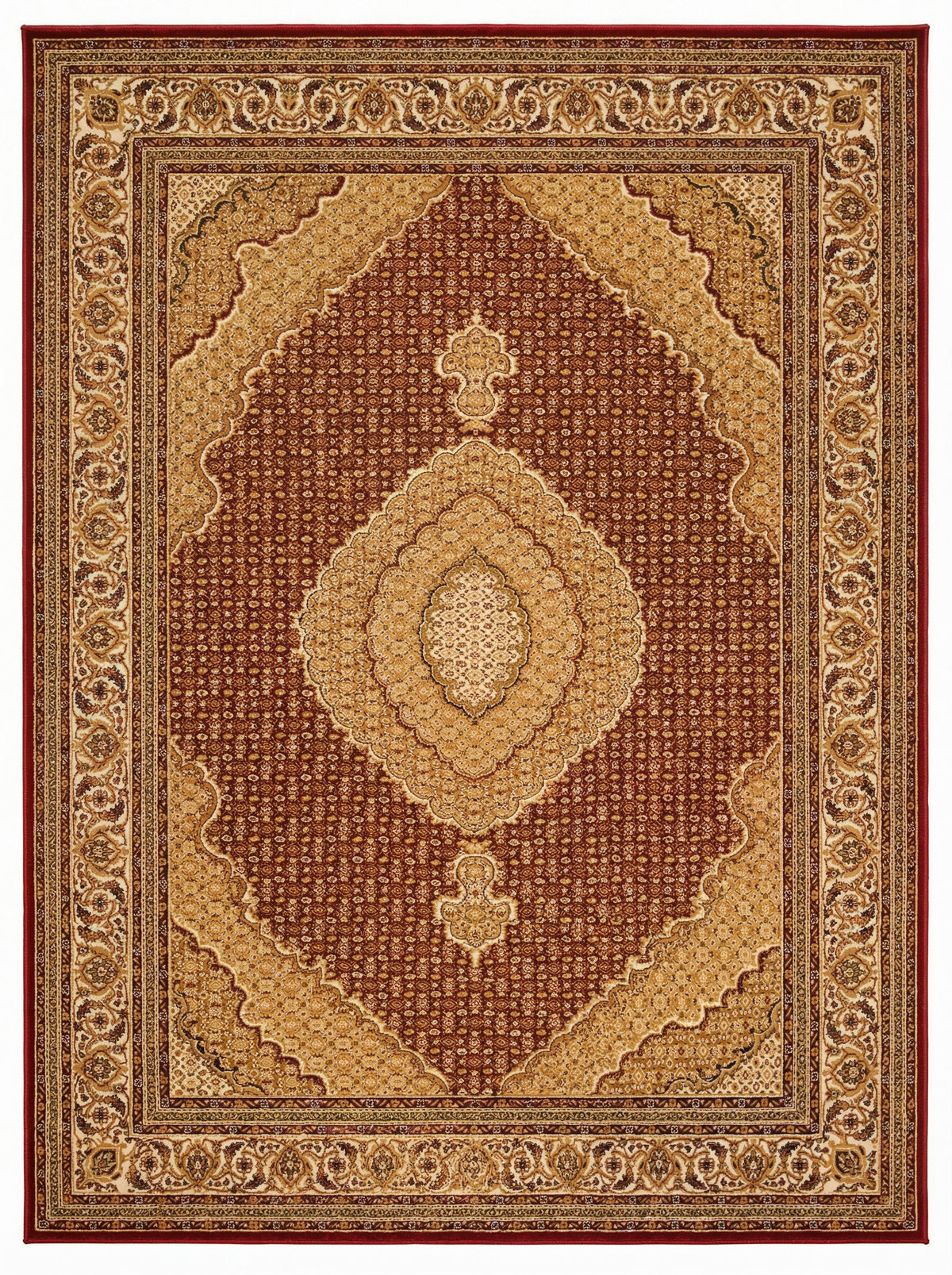 Faris Persian Medallion Traditional Red and Beige Indoor Rug
