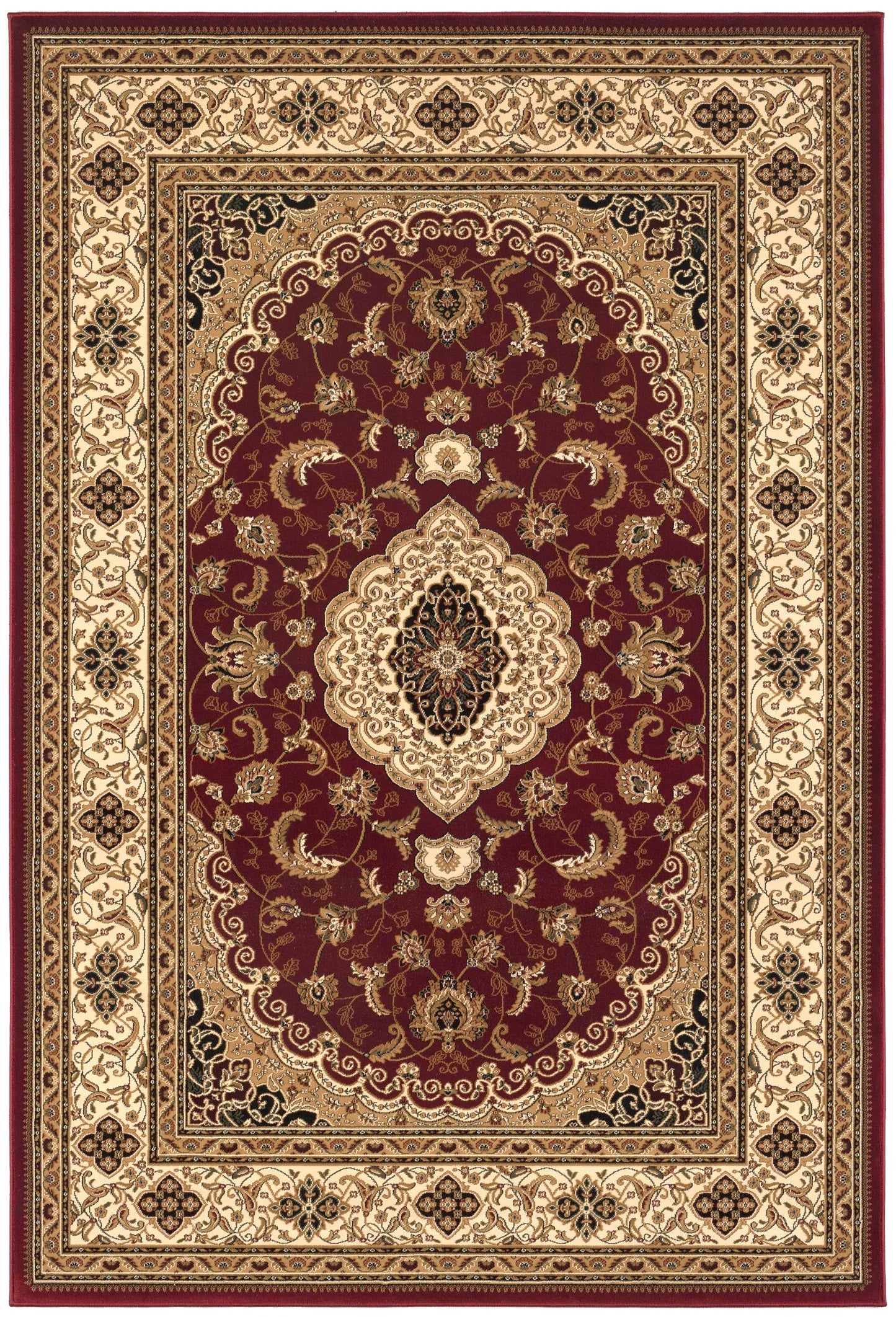 Tapis rouge traditionnel persan majestueux