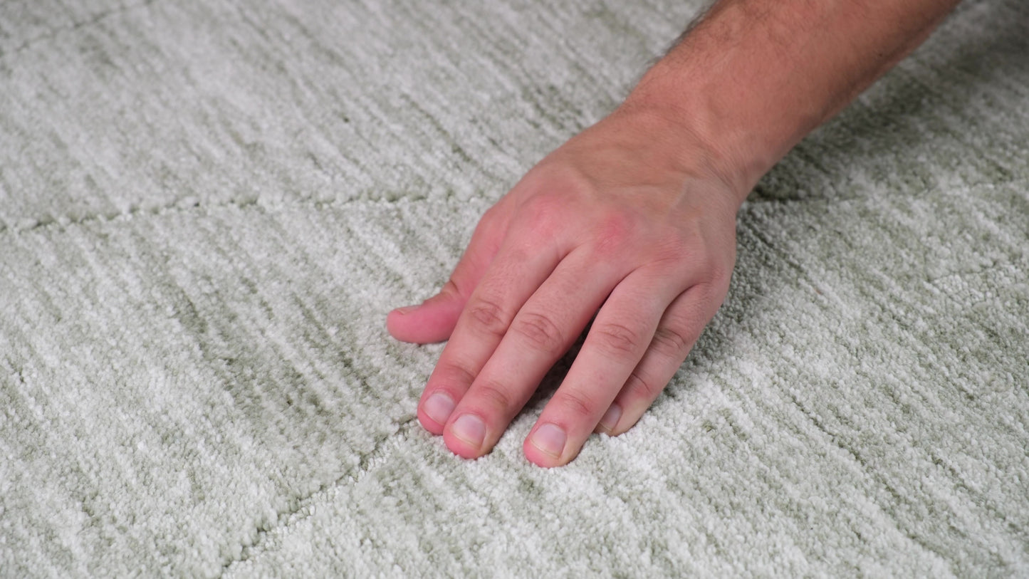 Lino Tonal Solid Comtemporary Olive Green Indoor Rug