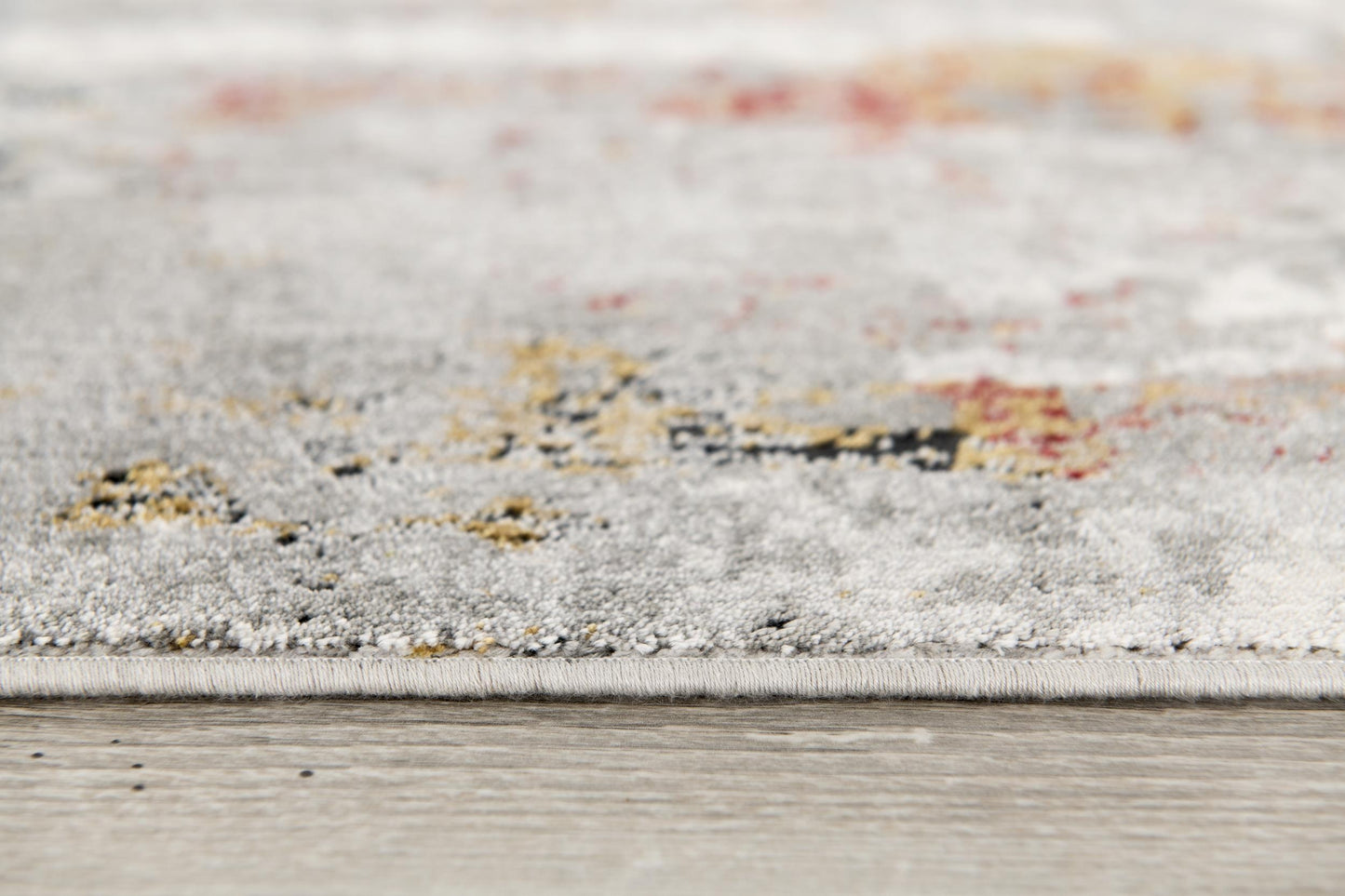 Tessera Distressed Abstract Comtemporary Grey and Red Indoor Rug